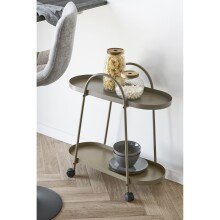 Rollwagen >Empoli< in Braun, Stahl - 27,5x64x60cm (BxHxT)