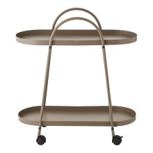 Rollwagen >Empoli< in Braun, Stahl - 27,5x64x60cm (BxHxT)