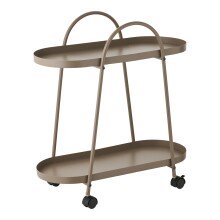 Rollwagen >Empoli< in Braun, Stahl - 27,5x64x60cm (BxHxT)