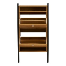 Schuhkipper >Barco< in Eiche natur, Stahl, Melaminfolie - 62x118x26cm (BxHxT)
