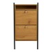 Schuhkipper >Barco< in Eiche natur, Stahl, Melaminfolie - 62x118x26cm (BxHxT)