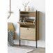 Schuhkipper >Barco< in Eiche natur, Stahl, Melaminfolie - 62x118x26cm (BxHxT)
