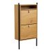 Schuhkipper >Barco< in Eiche natur, Stahl, Melaminfolie - 62x118x26cm (BxHxT)