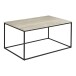 Couchtisch >Vita< in Schwarz / Travertin Dekor - 90x45x60 (BxHxT)