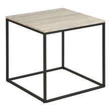 Beistelltisch >Vita< in Travertin, Melaminfolie - 45x45x45cm (BxHxT)