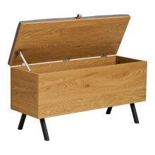 Truhenbank >Barco< in Eiche Natur, Melaminfolie - 92x48x33cm (BxHxT)