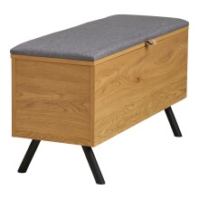 Truhenbank >Barco< in Eiche Natur, Melaminfolie - 92x48x33cm (BxHxT)
