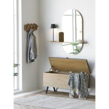 Truhenbank >Barco< in Eiche Natur, Melaminfolie - 92x48x33cm (BxHxT)