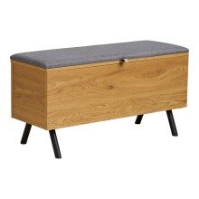 Truhenbank >Barco< in Eiche Natur, Melaminfolie - 92x48x33cm (BxHxT)