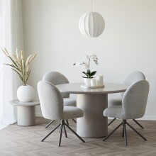 Drehstuhl >Lana< in Sand, Stahl, Stoff, Holzwerkstoff - 50x91,5x63cm (BxHxT)
