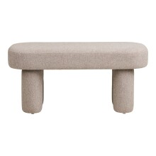 Hockerbank >Weston< in Sand, Stahl, Stoff, Holzwerkstoff - 95x45x36cm (BxHxT)