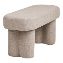 Hockerbank >Weston< in Sand, Stahl, Stoff, Holzwerkstoff - 95x45x36cm (BxHxT)