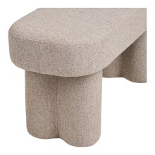 Hockerbank >Weston< in Sand, Stahl, Stoff, Holzwerkstoff - 95x45x36cm (BxHxT)