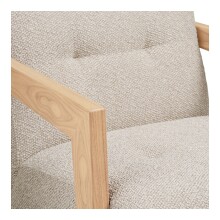 Sessel >Caracas< in Beige, Stoff, Eiche - 88x72x72cm (BxHxT)