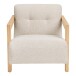 Sessel >Caracas< in Beige, Stoff, Eiche - 88x72x72cm (BxHxT)