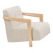 Sessel >Caracas< in Beige, Stoff, Eiche - 88x72x72cm (BxHxT)