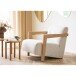 Sessel >Caracas< in Beige, Stoff, Eiche - 88x72x72cm (BxHxT)
