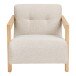 Sessel >Caracas< in Beige, Stoff, Eiche - 88x72x72cm (BxHxT)
