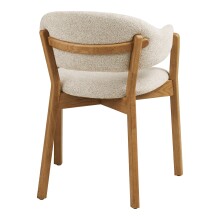 Esszimmerstuhl >Dunkirk< in Natur / Beige, Stoff, Eiche - 59,5x80x59cm (BxHxT)