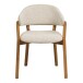 Esszimmerstuhl >Dunkirk< in Natur / Beige, Stoff, Eiche - 59,5x80x59cm (BxHxT)