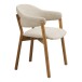 Esszimmerstuhl >Dunkirk< in Natur / Beige, Stoff, Eiche - 59,5x80x59cm (BxHxT)
