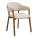 Esszimmerstuhl >Dunkirk< in Natur / Beige, Stoff, Eiche - 59,5x80x59cm (BxHxT)