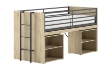 Hochbett >Sam< in Eiche Dekor, Holzwerkstoff -...
