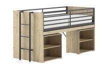 Hochbett >Sam< in Eiche Dekor, Holzwerkstoff -...