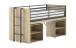 Hochbett >Sam< in Eiche Dekor, Holzwerkstoff - 219x116,6x98cm (BxHxT)