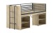 Hochbett >Sam< in Eiche Dekor, Holzwerkstoff - 219x116,6x98cm (BxHxT)