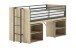 Hochbett >Sam< in Eiche Dekor, Holzwerkstoff - 219x116,6x98cm (BxHxT)