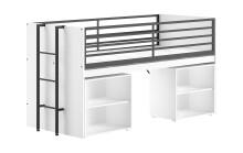 Hochbett >Sam< in Weiß Dekor, Holzwerkstoff - 219x116,6x98cm (BxHxT)