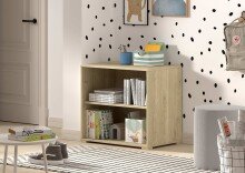 Hochbett >Sam< in Eiche Dekor, Holzwerkstoff - 219x116,6x98cm (BxHxT)