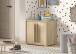 Hochbett >Sam< in Eiche Dekor, Holzwerkstoff - 219x116,6x98cm (BxHxT)