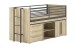 Hochbett >Sam< in Eiche Dekor, Holzwerkstoff - 219x116,6x98cm (BxHxT)