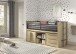 Hochbett >Sam< in Eiche Dekor, Holzwerkstoff - 219x116,6x98cm (BxHxT)