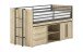 Hochbett >Sam< in Eiche Dekor, Holzwerkstoff - 219x116,6x98cm (BxHxT)