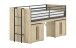 Hochbett >Sam< in Eiche Dekor, Holzwerkstoff - 219x116,6x98cm (BxHxT)