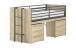 Hochbett >Sam< in Eiche Dekor, Holzwerkstoff - 219x116,6x98cm (BxHxT)