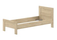 Einzelbett >Sam< in Eiche Melamin Dekor, Holzwerkstoff - 206,4x87x94,6cm (BxHxT)