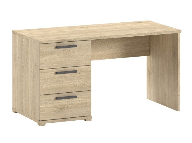Schreibtisch >Sam< in Eiche Melamin Dekor, Holzwerkstoff - 140x74,4x65,2 (BxHxT)