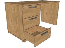 Schreibtisch >Sam< in Eiche Melamin Dekor, Holzwerkstoff - 140x74,4x65,2 (BxHxT)