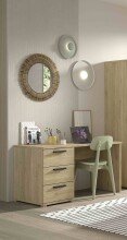 Schreibtisch >Sam< in Eiche Melamin Dekor, Holzwerkstoff - 140x74,4x65,2 (BxHxT)