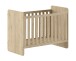 Babybett >Sam< in Eiche Melamin Dekor, Holzwerkstoff - 124,8x95,1x65,8cm (BxHxT)