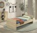 Babybett >Sam< in Eiche Melamin Dekor, Holzwerkstoff - 124,8x95,1x65,8cm (BxHxT)