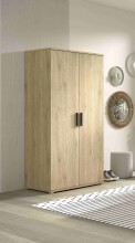 Drehtürenschrank >Sam< in Eiche Melamin Dekor - 100,5x199,2x59 (BxHxT)