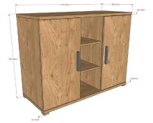 Wickelkommode >Sam< in Eiche Melamin Dekor - 115,5x99x72,2 (BxHxT)