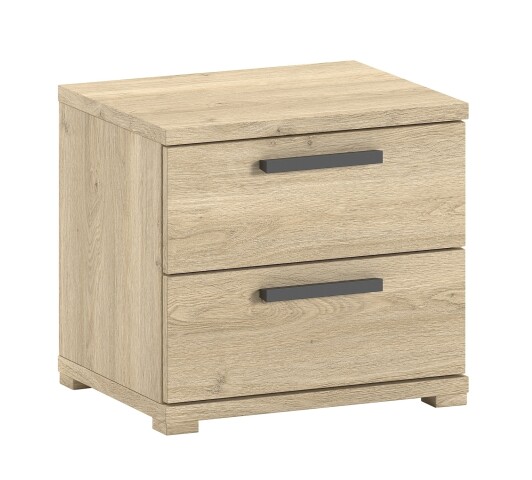 Nachtkommode >Sam< in Eiche Melamin Dekor - 50x50x46,7x39 (LxBxHxT)