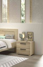 Nachtkommode >Sam< in Eiche Melamin Dekor - 50x50x46,7x39 (LxBxHxT)