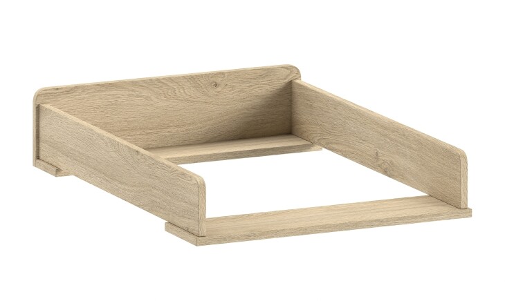 Wickelaufsatz >Sam< in Eiche Melamin Dekor, Holzwerkstoff - 53x15x72,2cm (BxHxT)